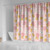 Hawaii Anthurium Tiare Pikake Lei Shower Curtain Akala Lauhala Art Pattern LT01 - Polynesian Pride