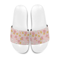 Hawaii Anthurium Tiare Pikake Lei Slide Sandals Akala Lauhala Art Pattern LT01 Pink - Polynesian Pride