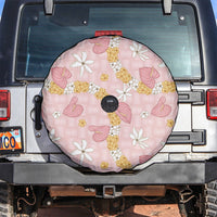 Hawaii Anthurium Tiare Pikake Lei Spare Tire Cover Akala Lauhala Art Pattern LT01 Pink - Polynesian Pride