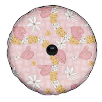 Hawaii Anthurium Tiare Pikake Lei Spare Tire Cover Akala Lauhala Art Pattern LT01 - Polynesian Pride