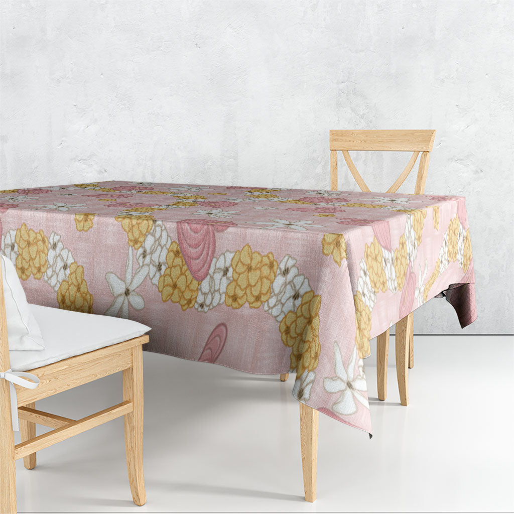 Hawaii Anthurium Tiare Pikake Lei Tablecloth Akala Lauhala Art Pattern LT01 - Polynesian Pride