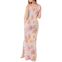 Hawaii Anthurium Tiare Pikake Lei Tank Maxi Dress Akala Lauhala Art Pattern LT01 - Polynesian Pride