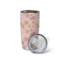 Hawaii Anthurium Tiare Pikake Lei Tumbler Cup Akala Lauhala Art Pattern LT01 - Polynesian Pride