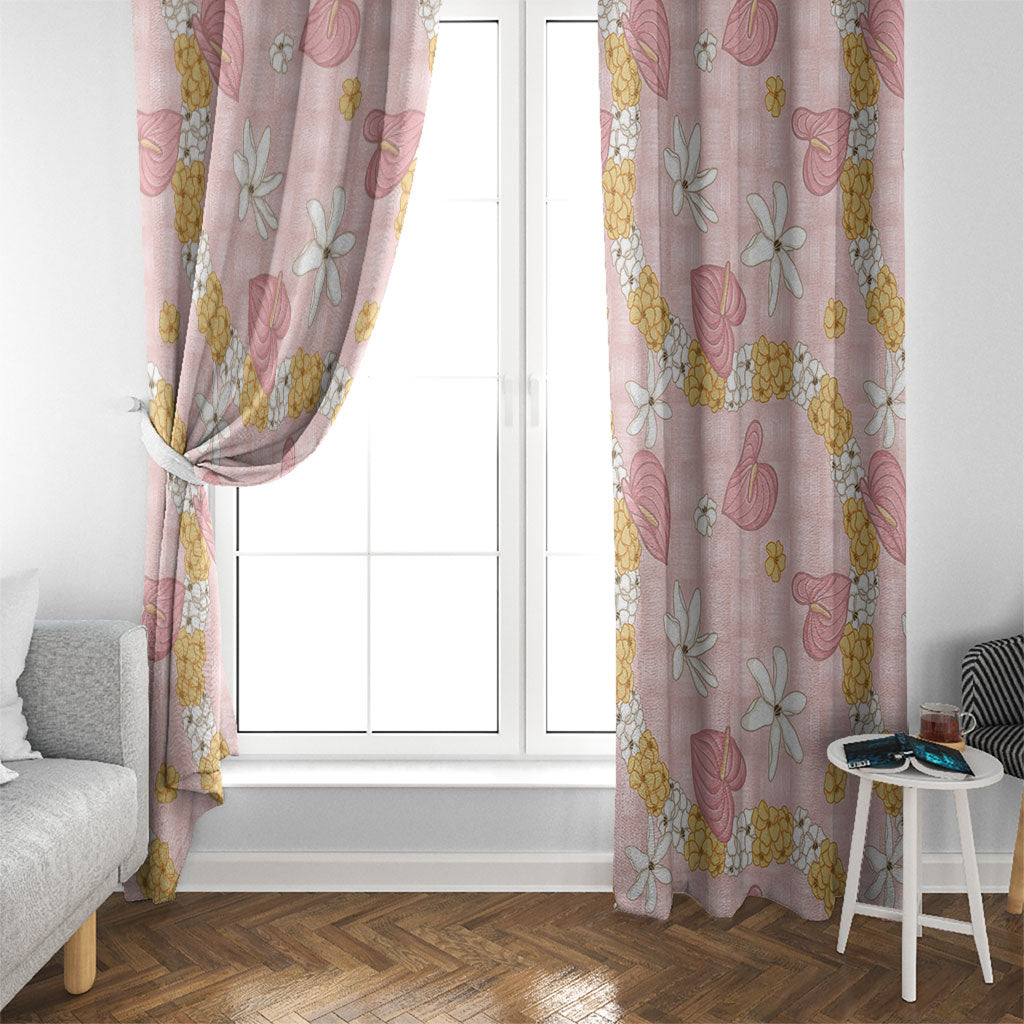 Hawaii Anthurium Tiare Pikake Lei Window Curtain Akala Lauhala Art Pattern LT01 - Polynesian Pride