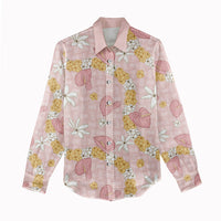 Hawaii Anthurium Tiare Pikake Lei Women Casual Shirt Akala Lauhala Art Pattern LT01 - Polynesian Pride