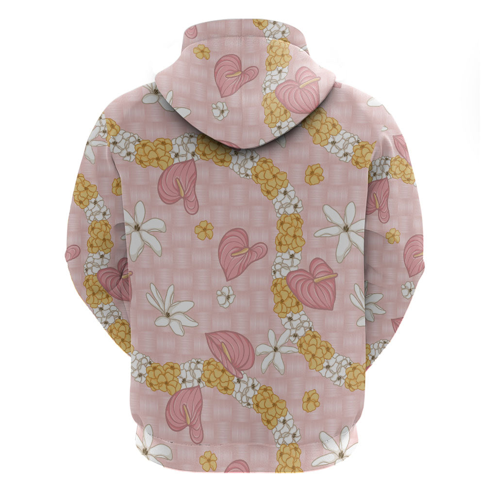 Hawaii Anthurium Tiare Pikake Lei Zip Hoodie Akala Lauhala Art Pattern LT01 - Polynesian Pride