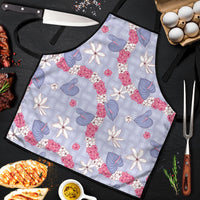 Hawaii Anthurium Tiare Pikake Lei Apron Poni Lauhala Art Pattern LT01 Purple - Polynesian Pride