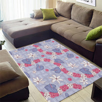 Hawaii Anthurium Tiare Pikake Lei Area Rug Poni Lauhala Art Pattern LT01 - Polynesian Pride