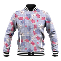 Hawaii Anthurium Tiare Pikake Lei Baseball Jacket Poni Lauhala Art Pattern LT01 Unisex Purple - Polynesian Pride