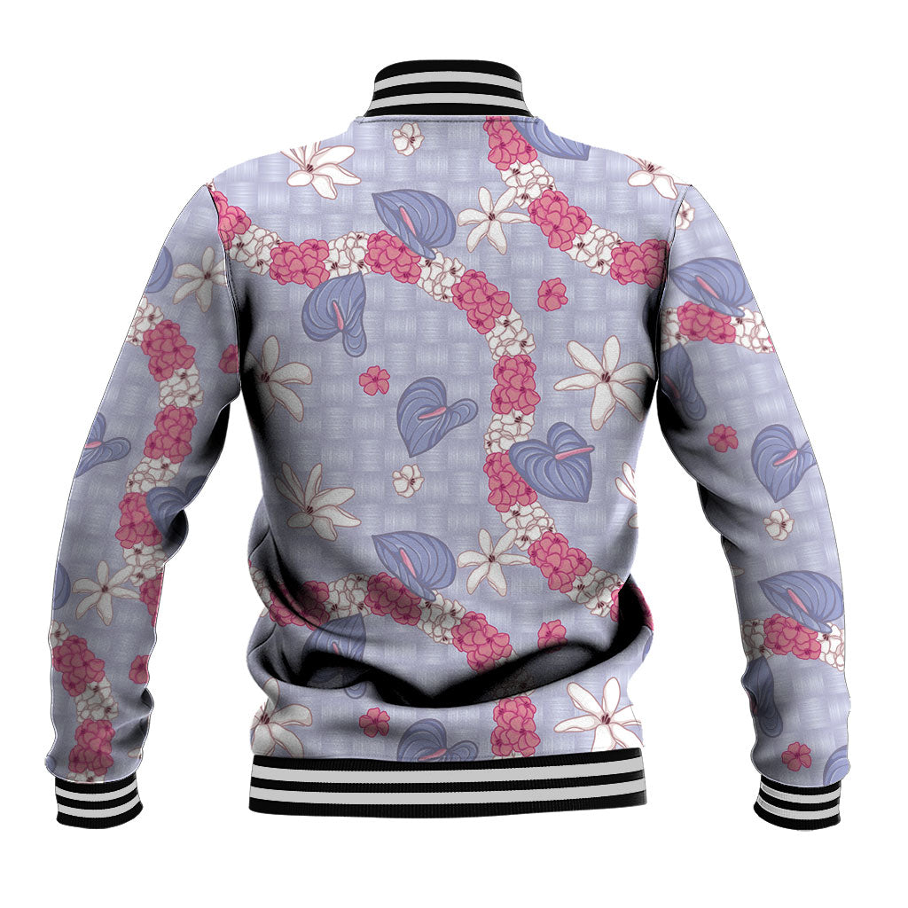 Hawaii Anthurium Tiare Pikake Lei Baseball Jacket Poni Lauhala Art Pattern LT01 - Polynesian Pride