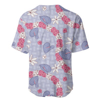 Hawaii Anthurium Tiare Pikake Lei Baseball Jersey Poni Lauhala Art Pattern