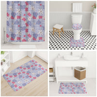 Hawaii Anthurium Tiare Pikake Lei Bathroom Set Poni Lauhala Art Pattern LT01 - Polynesian Pride