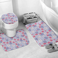 Hawaii Anthurium Tiare Pikake Lei Bathroom Set Poni Lauhala Art Pattern LT01 Mat Set Only (3 pcs) One Size Purple - Polynesian Pride