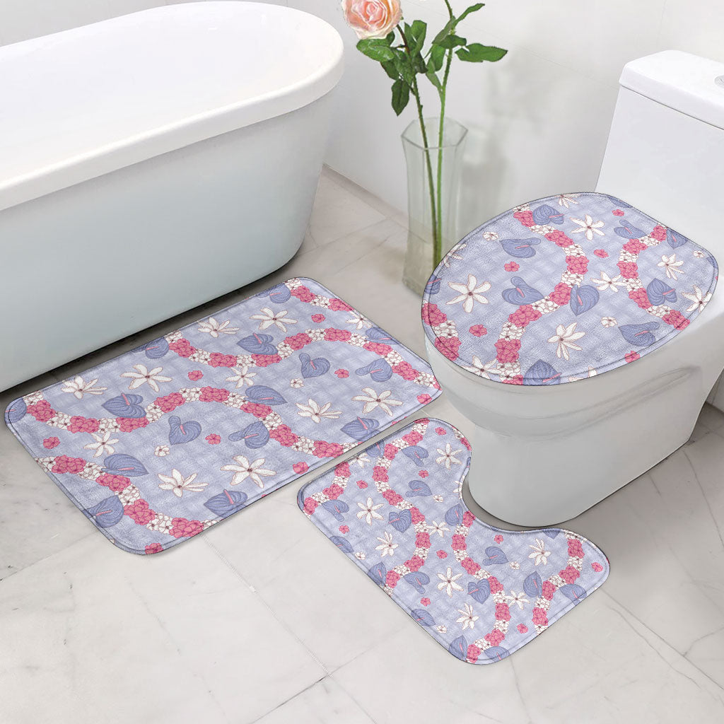 Hawaii Anthurium Tiare Pikake Lei Bathroom Set Poni Lauhala Art Pattern LT01 - Polynesian Pride