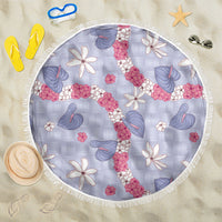 Hawaii Anthurium Tiare Pikake Lei Beach Blanket Poni Lauhala Art Pattern
