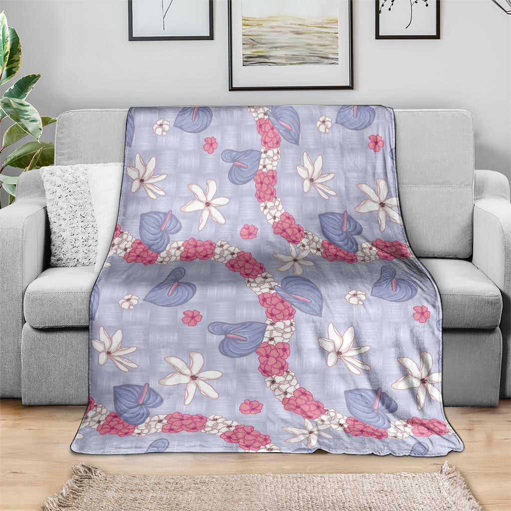Hawaii Anthurium Tiare Pikake Lei Blanket Poni Lauhala Art Pattern LT01 - Polynesian Pride