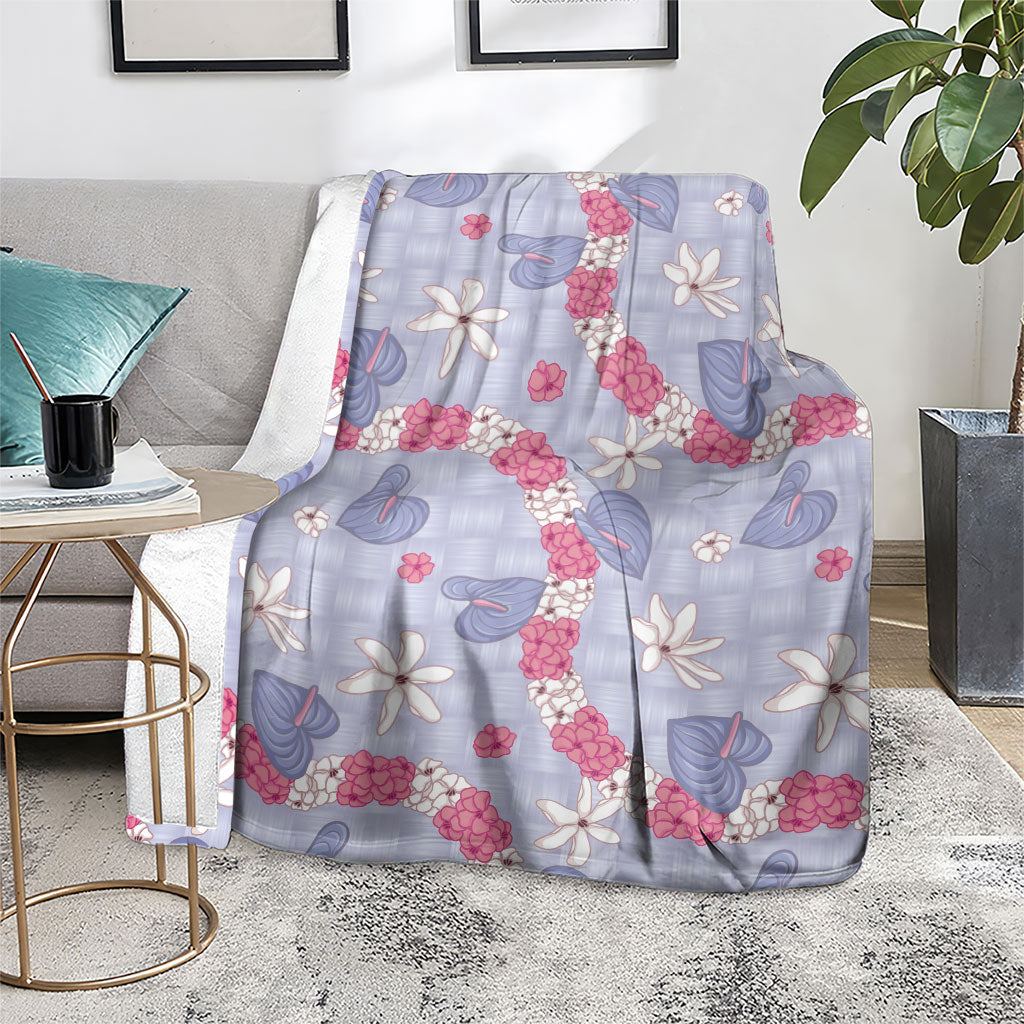 Hawaii Anthurium Tiare Pikake Lei Blanket Poni Lauhala Art Pattern LT01 - Polynesian Pride