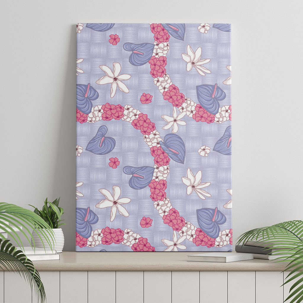 Hawaii Anthurium Tiare Pikake Lei Canvas Wall Art Poni Lauhala Art Pattern LT01 - Polynesian Pride