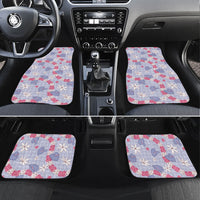 Hawaii Anthurium Tiare Pikake Lei Car Mats Poni Lauhala Art Pattern LT01 Set 4pcs Purple - Polynesian Pride
