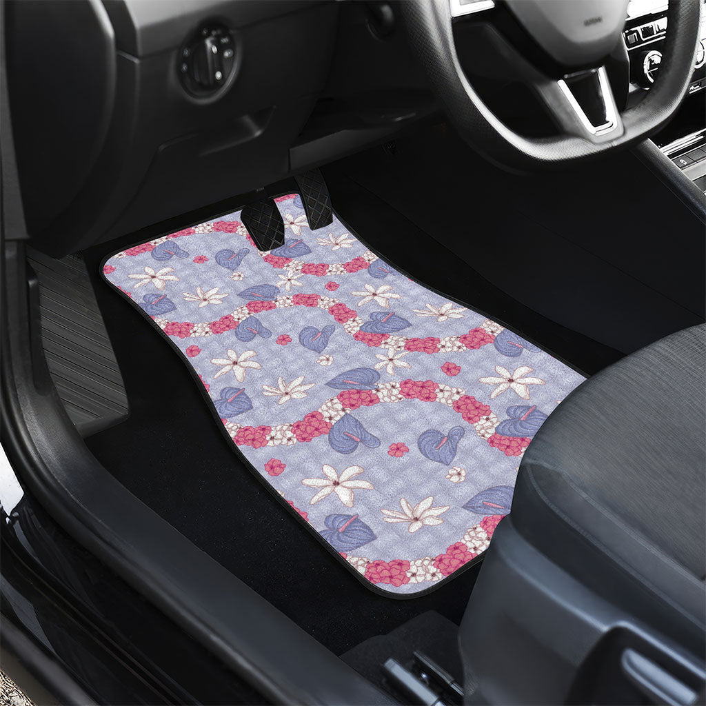 Hawaii Anthurium Tiare Pikake Lei Car Mats Poni Lauhala Art Pattern LT01 - Polynesian Pride