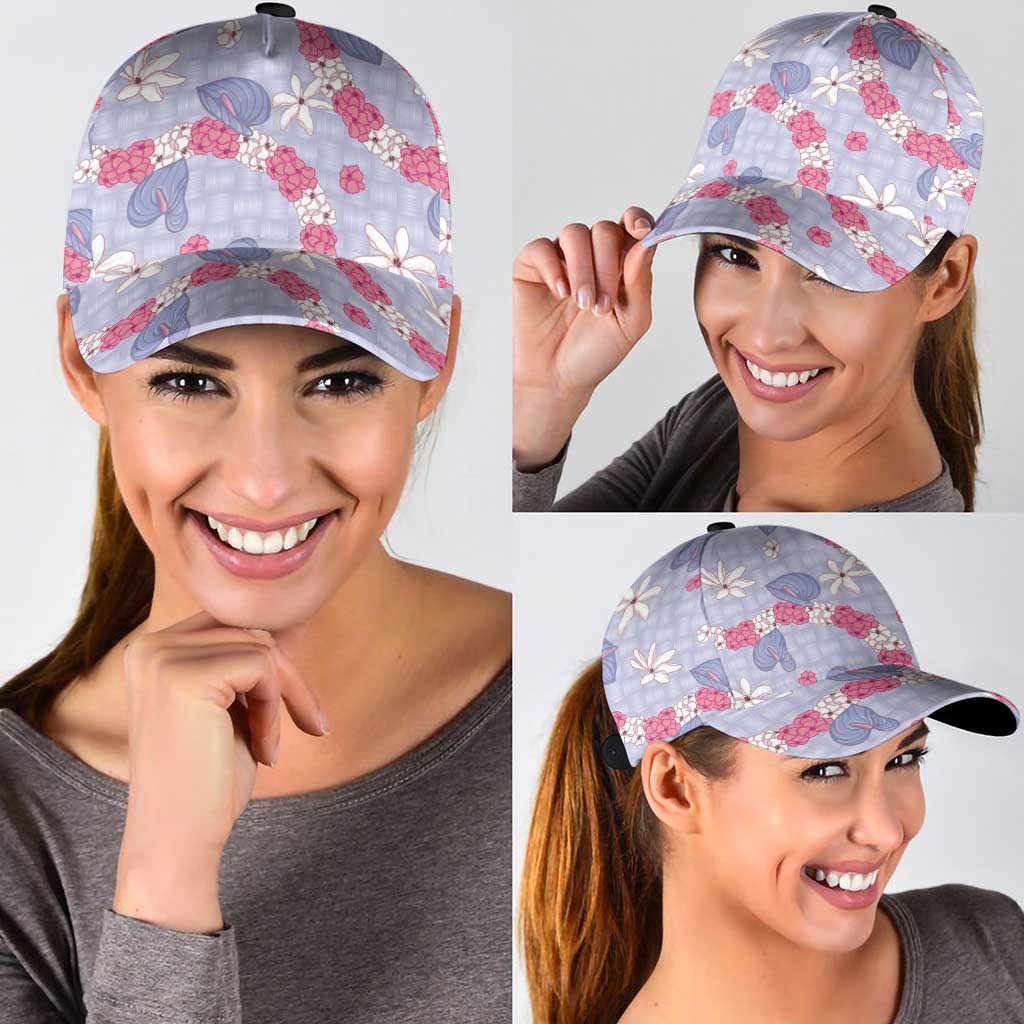 Hawaii Anthurium Tiare Pikake Lei Classic Cap Poni Lauhala Art Pattern LT01 - Polynesian Pride
