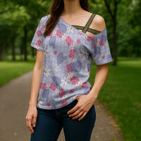 Hawaii Anthurium Tiare Pikake Lei Cross Shoulder Shirt Poni Lauhala Art Pattern LT01 - Polynesian Pride