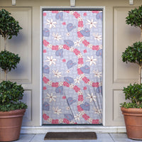 Hawaii Anthurium Tiare Pikake Lei Door Cover Poni Lauhala Art Pattern LT01 Purple - Polynesian Pride