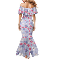 Hawaii Anthurium Tiare Pikake Lei Family Matching Mermaid Dress and Hawaiian Shirt Poni Lauhala Art Pattern