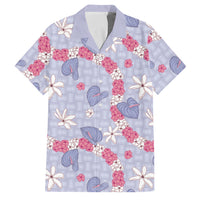 Hawaii Anthurium Tiare Pikake Lei Family Matching Off Shoulder Maxi Dress and Hawaiian Shirt Poni Lauhala Art Pattern