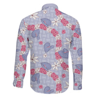 Hawaii Anthurium Tiare Pikake Lei Family Matching Puletasi and Hawaiian Shirt Poni Lauhala Art Pattern