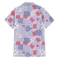 Hawaii Anthurium Tiare Pikake Lei Family Matching Tank Maxi Dress and Hawaiian Shirt Poni Lauhala Art Pattern