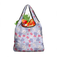 Hawaii Anthurium Tiare Pikake Lei Grocery Bag Poni Lauhala Art Pattern LT01 1-pack One Size Purple - Polynesian Pride
