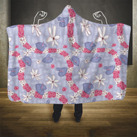 Hawaii Anthurium Tiare Pikake Lei Hooded Blanket Poni Lauhala Art Pattern LT01 - Polynesian Pride