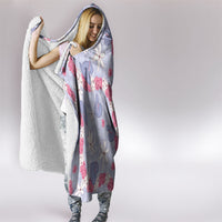 Hawaii Anthurium Tiare Pikake Lei Hooded Blanket Poni Lauhala Art Pattern LT01 - Polynesian Pride
