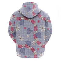 Hawaii Anthurium Tiare Pikake Lei Hoodie Poni Lauhala Art Pattern LT01 - Polynesian Pride