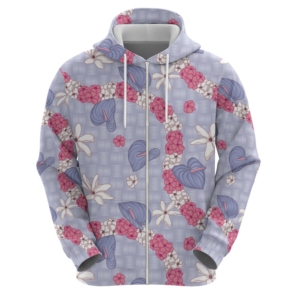 Hawaii Anthurium Tiare Pikake Lei Hoodie Poni Lauhala Art Pattern LT01 - Polynesian Pride