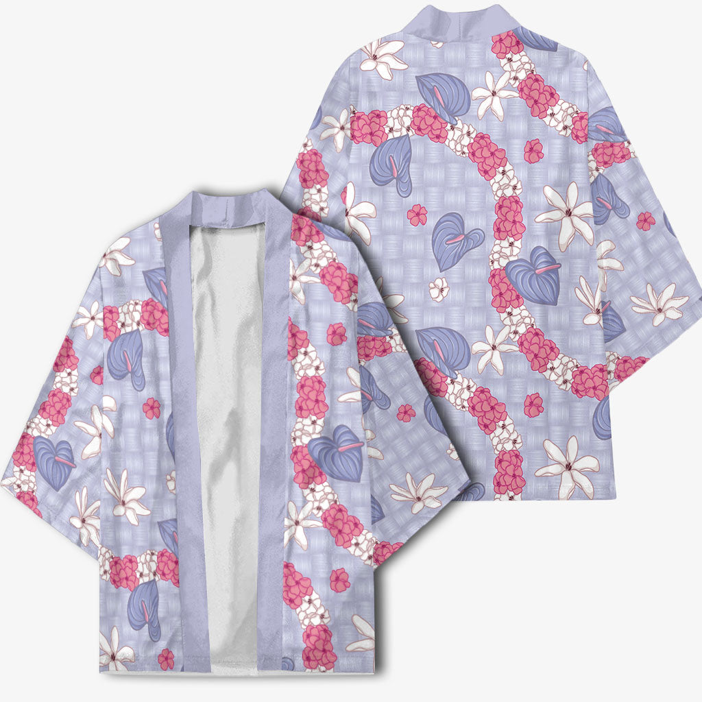 Hawaii Anthurium Tiare Pikake Lei Kimono Poni Lauhala Art Pattern LT01 - Polynesian Pride