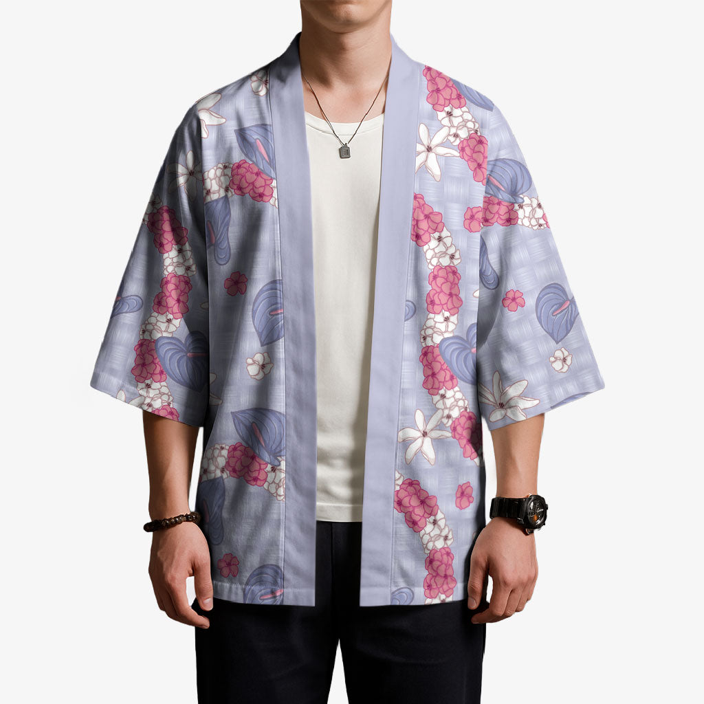 Hawaii Anthurium Tiare Pikake Lei Kimono Poni Lauhala Art Pattern LT01 - Polynesian Pride