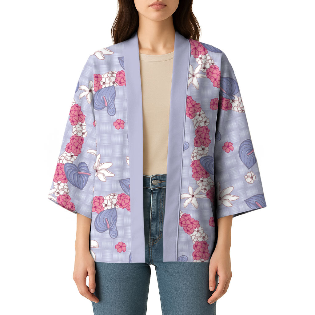 Hawaii Anthurium Tiare Pikake Lei Kimono Poni Lauhala Art Pattern LT01 - Polynesian Pride