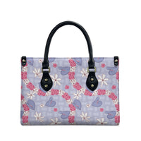 Hawaii Anthurium Tiare Pikake Lei Leather Bag Poni Lauhala Art Pattern LT01 - Polynesian Pride