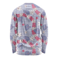 Hawaii Anthurium Tiare Pikake Lei Long Sleeve Shirt Poni Lauhala Art Pattern LT01 - Polynesian Pride