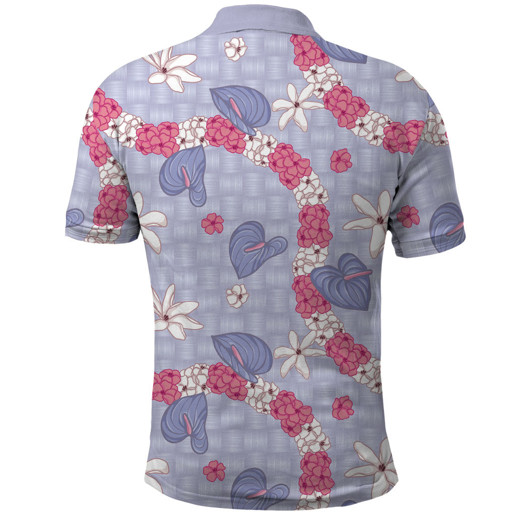 Hawaii Anthurium Tiare Pikake Lei Polo Shirt Poni Lauhala Art Pattern LT01 - Polynesian Pride