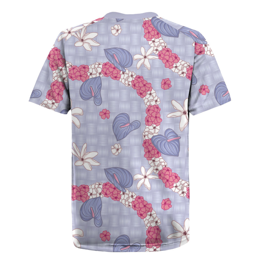 Hawaii Anthurium Tiare Pikake Lei Rugby Jersey Poni Lauhala Art Pattern LT01 - Polynesian Pride