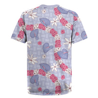 Hawaii Anthurium Tiare Pikake Lei Rugby Jersey Poni Lauhala Art Pattern LT01 - Polynesian Pride
