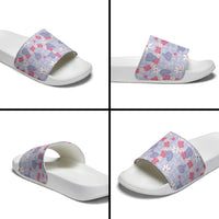 Hawaii Anthurium Tiare Pikake Lei Slide Sandals Poni Lauhala Art Pattern LT01 - Polynesian Pride