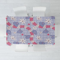 Hawaii Anthurium Tiare Pikake Lei Tablecloth Poni Lauhala Art Pattern LT01 Purple - Polynesian Pride