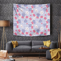 Hawaii Anthurium Tiare Pikake Lei Tapestry Poni Lauhala Art Pattern LT01 Purple - Polynesian Pride