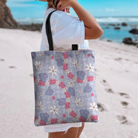 Hawaii Anthurium Tiare Pikake Lei Tote Bag Poni Lauhala Art Pattern LT01 - Polynesian Pride