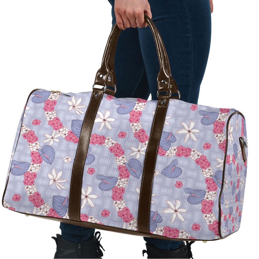 Hawaii Anthurium Tiare Pikake Lei Travel Bag Poni Lauhala Art Pattern LT01 - Polynesian Pride