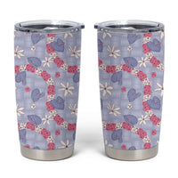 Hawaii Anthurium Tiare Pikake Lei Tumbler Cup Poni Lauhala Art Pattern LT01 Purple - Polynesian Pride
